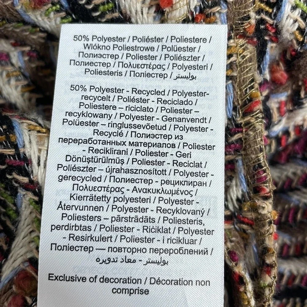 .OBJECT Tweed Skirt Mini Colorful Red Cream Size 40 - Picture 13 of 17